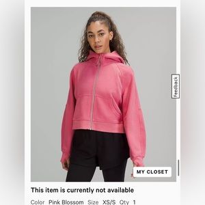 Lululemon pink scuba full zip XS/S